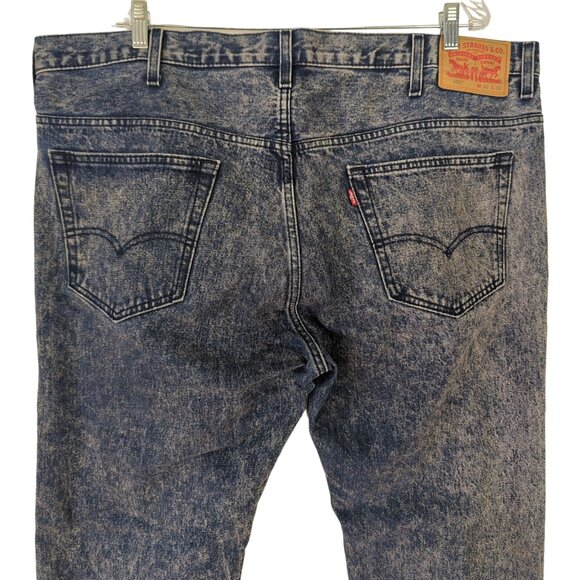 Levis Mens 569 Light Blue Acid Wash Relaxed Straight Fit Jeans W 40 L 30 - Picture 4 of 14